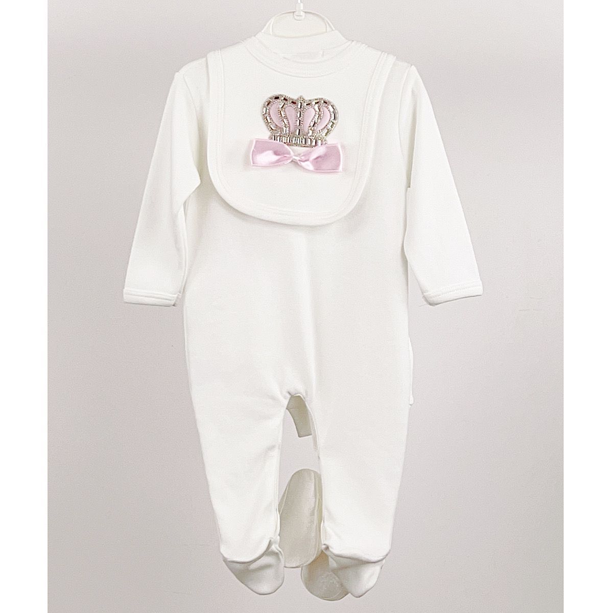 Copy of Ivory & pink Crown 4PC Set 0-9M