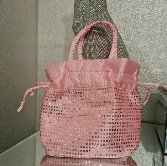 small pink bag with sequin